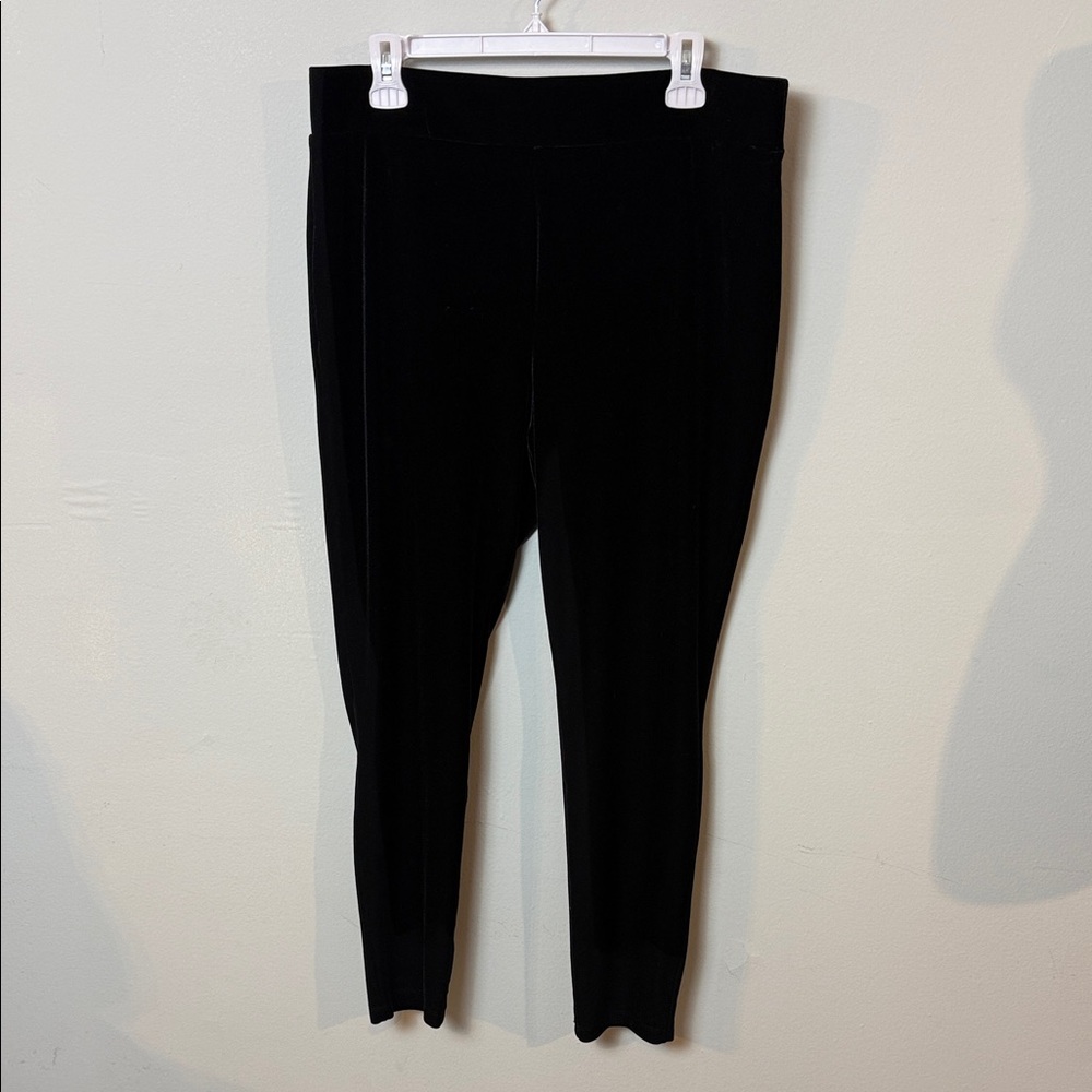LOFT Black Velvet Leggings ~ XL